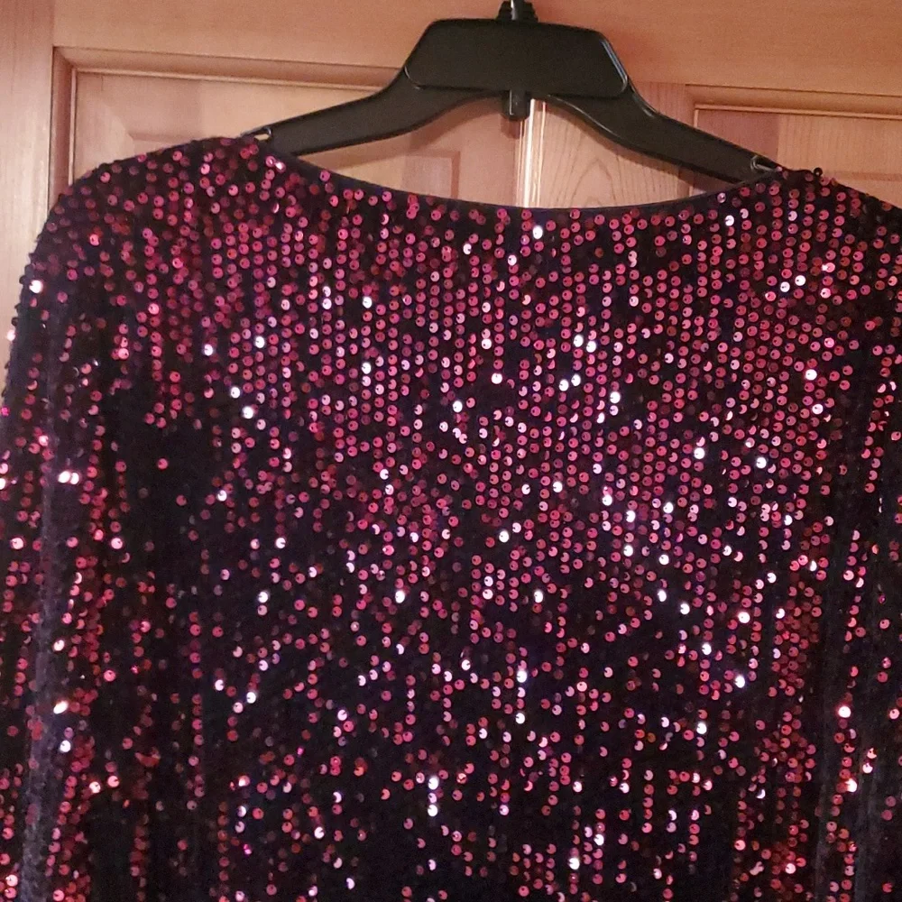 Red Sequin Party Dress 20W - Picture 4 of 5
